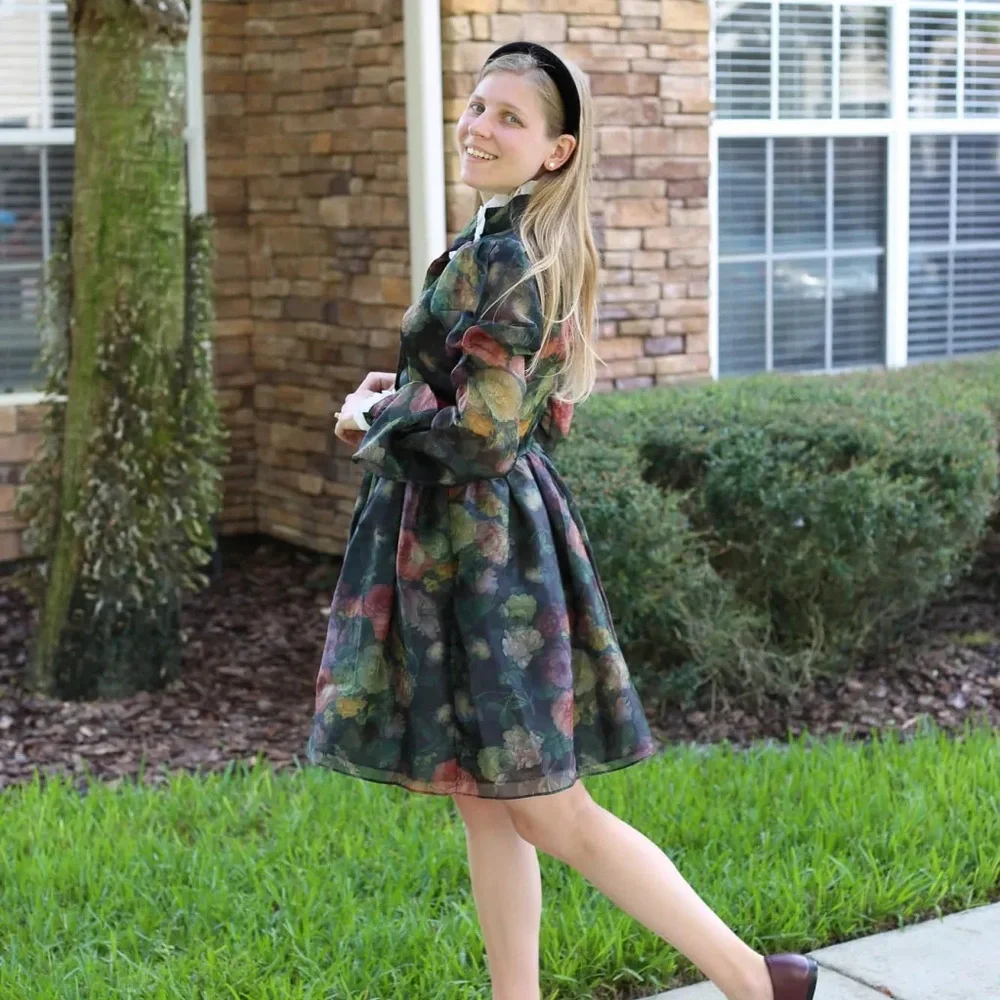 Selkie Dark Floral Long Sleeve Dress - Picture 7 of 11